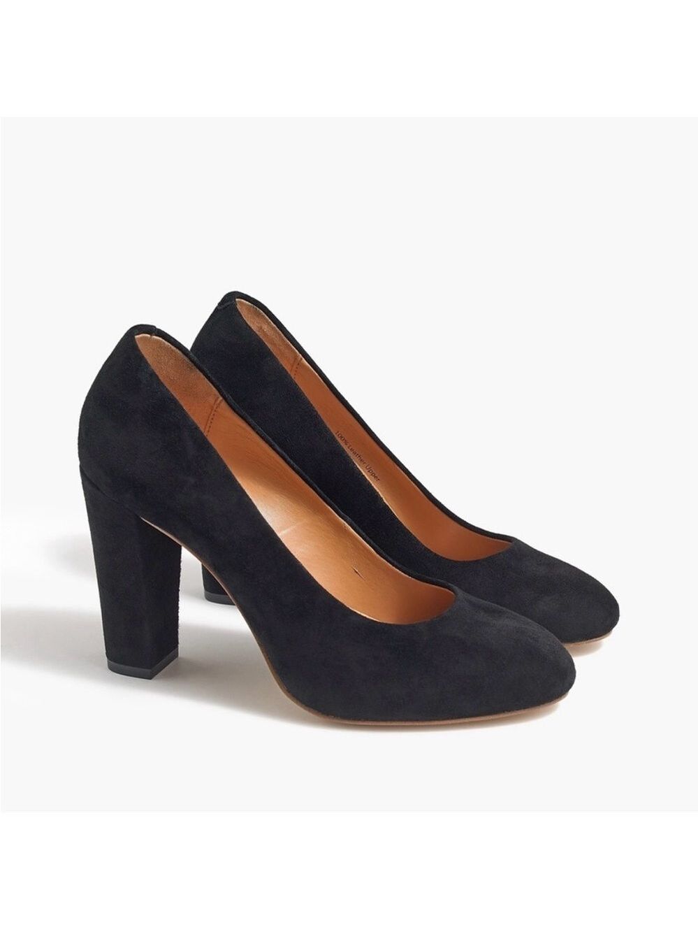 J. Crew Etta Round Toe Block Heel Suede Classic Pump Women Size 8 Black